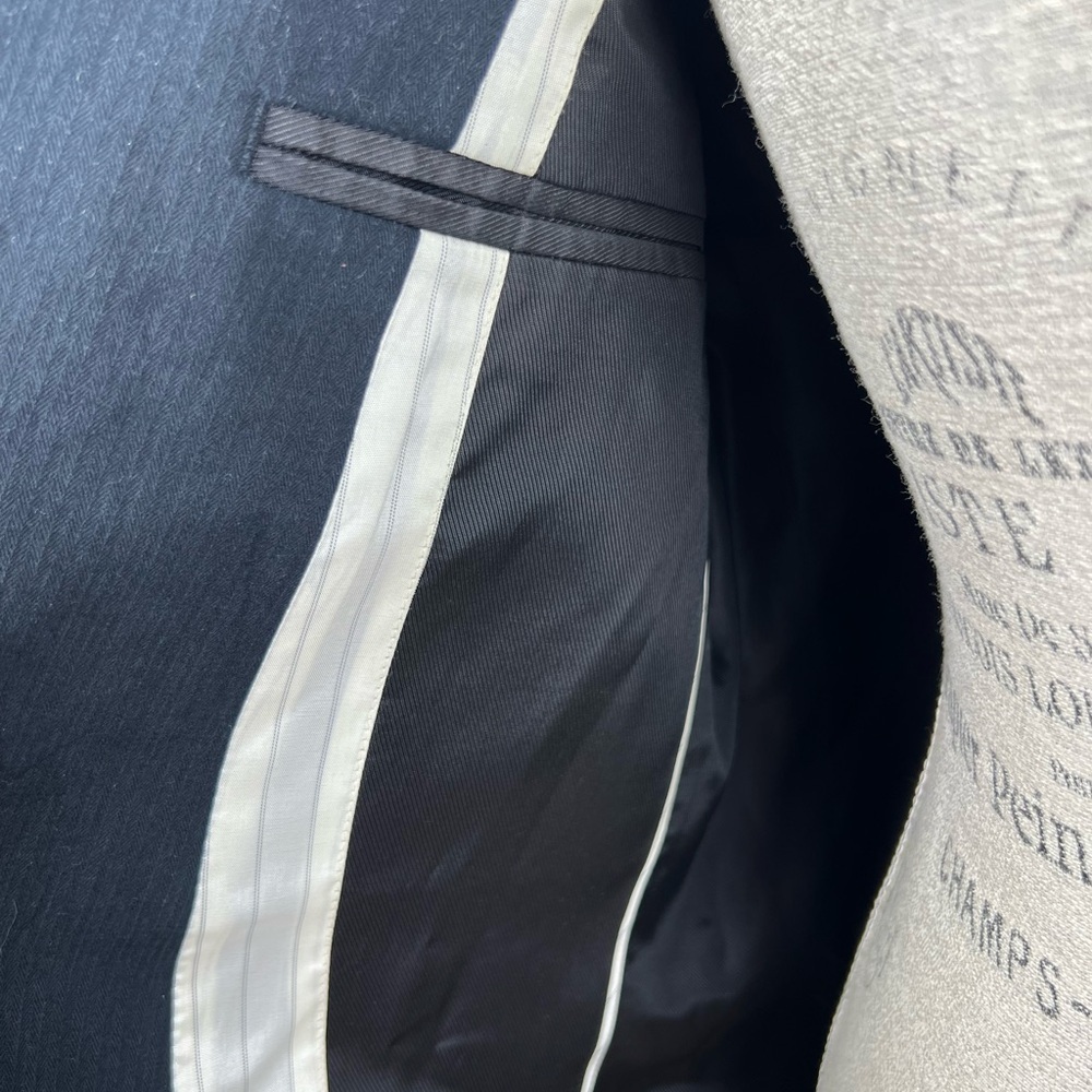 Armani Exchange Mens Single Breasted Ridged Corduroy Blazer Navy Blue Size 40R - Picture 9 of 13